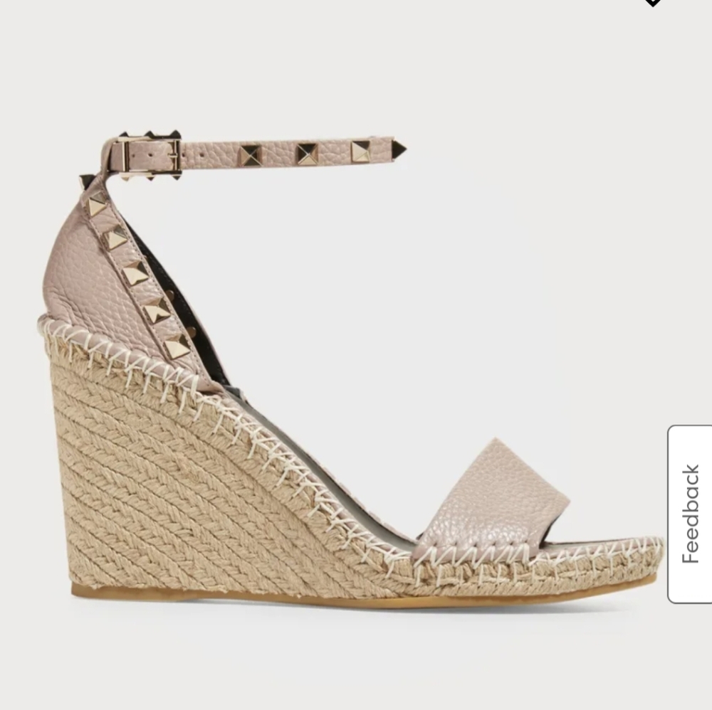 Valentino Garavani Rockstud d'Orsay espadrille Wedges 36/6 Color Poudre